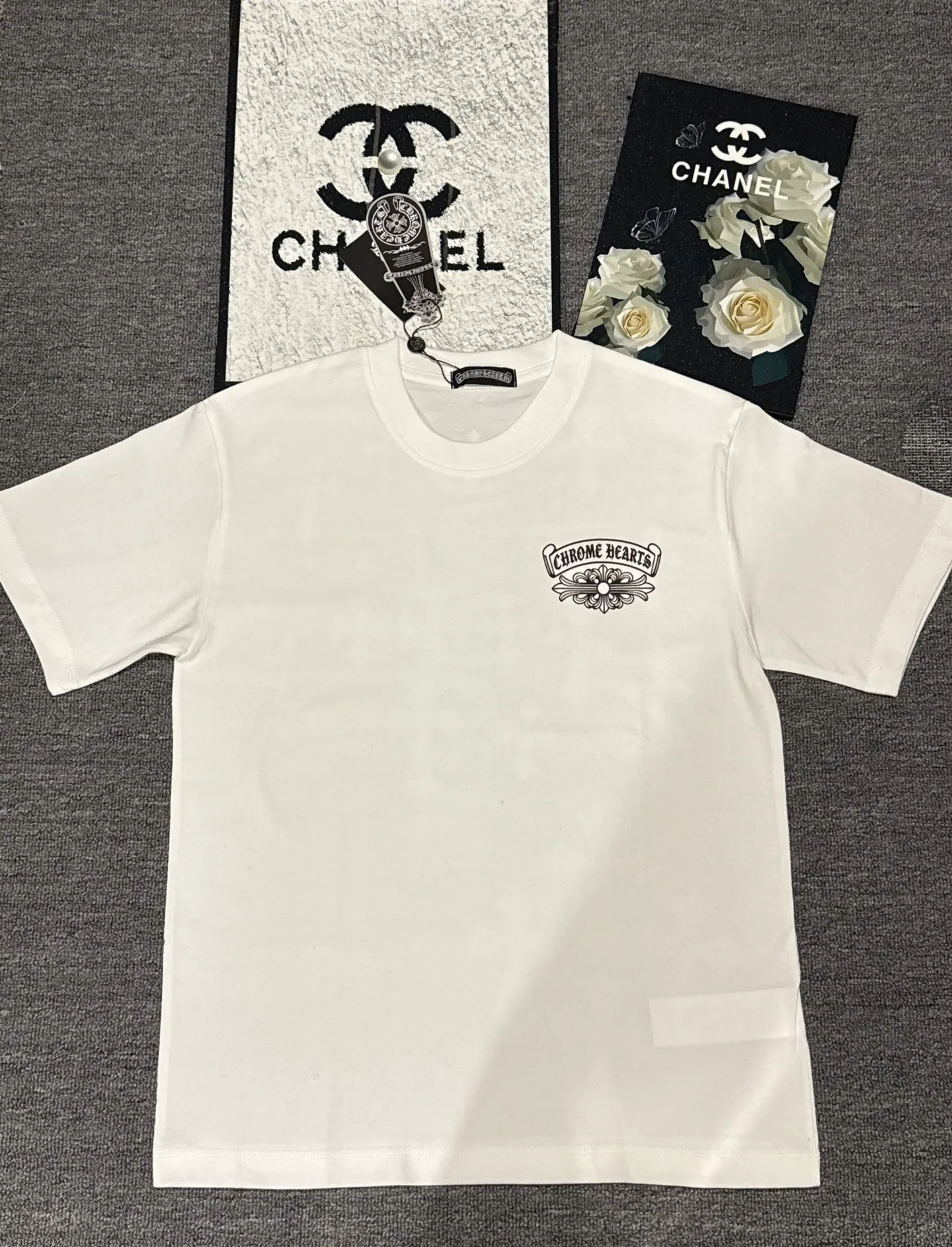 （ ） :YH 024 CH LOGO 1:1 Same Style 32 Breathable 1x 1 oversize 1:1 :White Black Size:S-XL